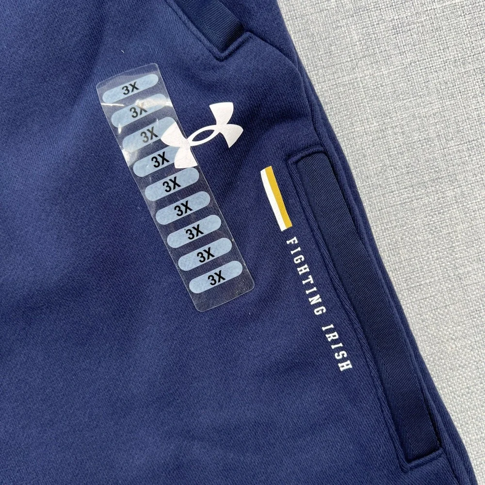 NEW Under Armour Notre Dame Team Issue All Day Joggers Mens 3XL Blue Fleece